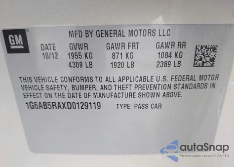 2013 Cadillac Ats Luxury from USA, damaged, VIN 1G6AB5RAXD0129119